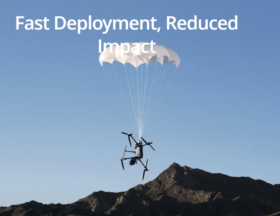 Ontdek de DJI AP100 Parachute voor de DJI Matrice 400. Verhoog de veiligheid, voldoe aan EASA C5/C6 vereisten en vlieg professioneler. Verlaa vluchtrisico.