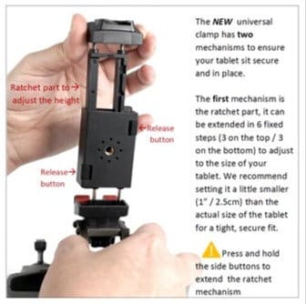 LifThor Universal Clamp voor Smartphone en tablet houder op je drone Remote Controller