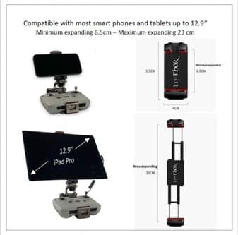 LifThor Universal Clamp voor Smartphone en tablet houder op je drone Remote Controller