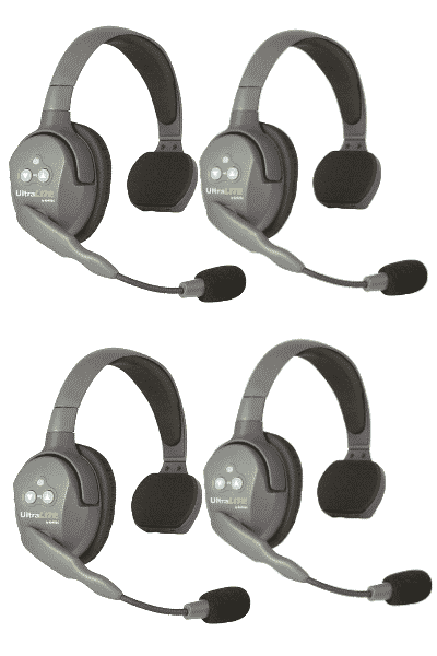 EarTEC UltraLite Intercom Headset - 4 personen - halfopen